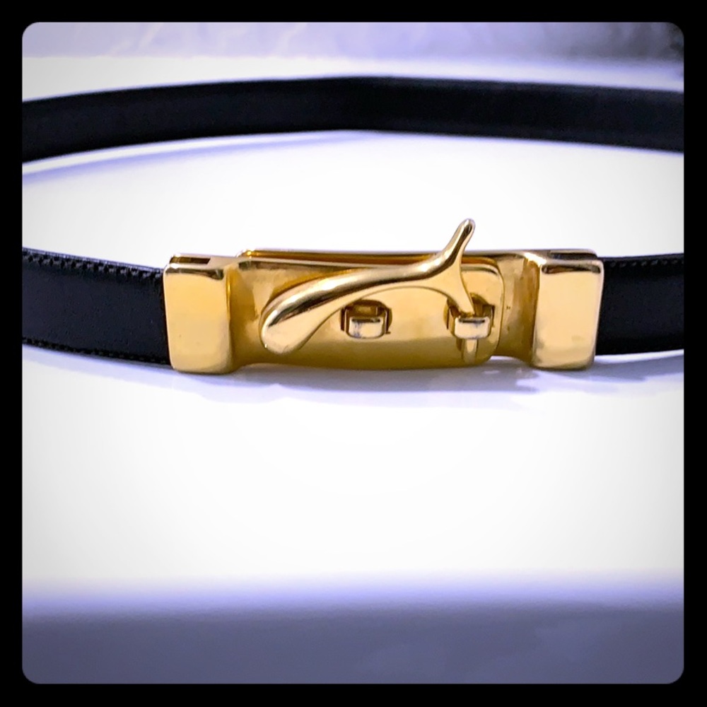 Black leather belt